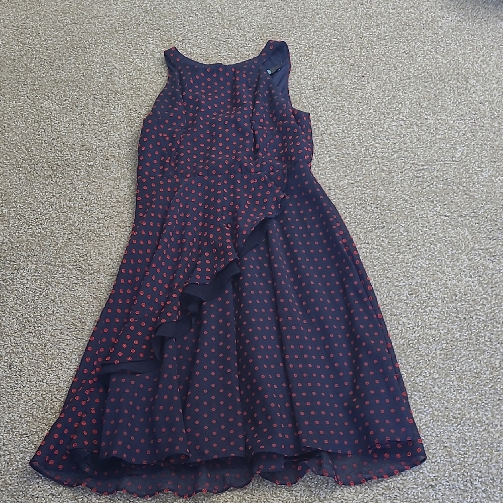 Eva Franco Blue Asymmetrical Ruffled Sundress